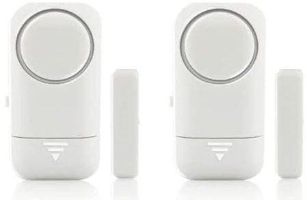 Saraoriginalshop Juego de 2 contactos magnéticos de alarma antirrobo para puertas y ventanas de casa, tienda de oficina, sistema de sensores de seguridad doméstica con pilas incluidas