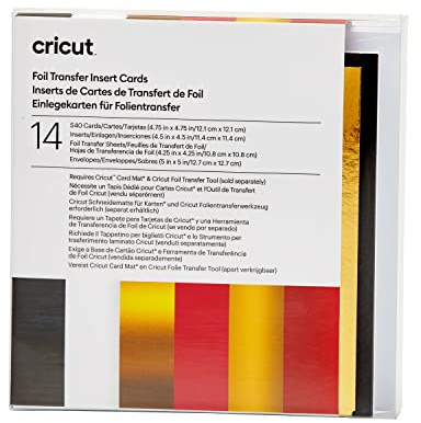 Cricut 2009481 Foil Transfer Insert Royal Flush | 12.1cm x 12.1cm Size S40 | 14-pack | For use with Card Mat-2x2, 12.1cm x 12.1cm Size S40, 14 Count