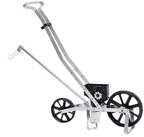 JAYEUW Streuwagen für Dünger Saatgut Aluminium Saatgutstreuer 63.5 * 48 * 40cm