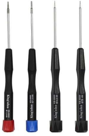 4 stycken pentalobe skruvmejselset, 5-punkts 5-stjärniga 0,8 mm, 1,2 mm och 1,5 mm pentalobe skruvdriver eller P2 P5 P6 eller Ts1 Ts4 Ts5 och T5 Torx för iPhone Macbook Pro Air reparationsverktygsset