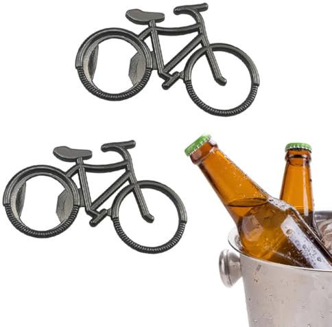 WBZOWRB 2 Piezas Llavero Portátil Bicicleta Abrebotellas, Llavero Abrebotellas, Cerveza Abrebotellas Regalo Para Hombres Amante de la Bicicleta Gadgets Útil Regalo (Plata)
