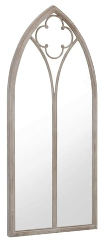 vidaXL Miroir de Jardin Miroir Mural Miroir Décoratif Miroir Suspendu Patio Extérieur Sable 70x30 cm Fer pour Utilisation Extérieure