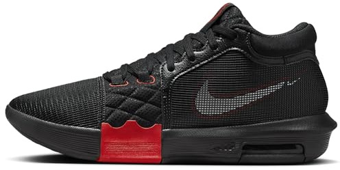 Nike Men's Lebron Witness VIII Basketball Shoes, Black Red 005, 10.5 US