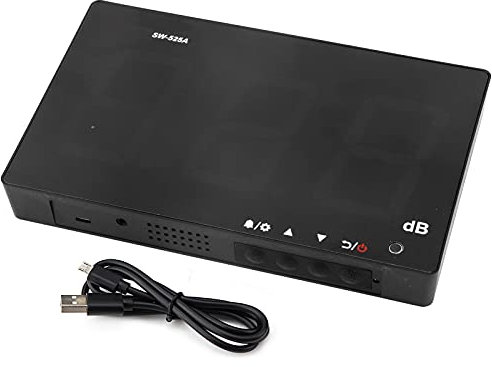 SW525A Fonometro Digitale con Display LCD Parete USB 30130dB Misuratore di Decibel Digitale Fonometro Dezibel Meter Appeso Grande Schermo a LED per la Stanza dei Bambini