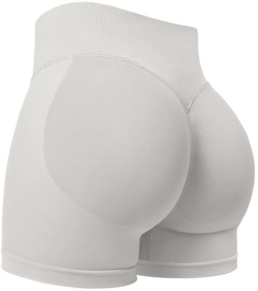 ZAAYO Sportshorts för kvinnor, 9,6 cm osynlig scrunch, rumplyft, gymträning, korta yoga-shorts med hög midja, sömlösa booty biker-shorts, M