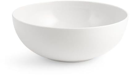 H&H Insalatiera Hamptons Ø 25 cm in Porcellana Bianca – Elegante e Resistente – Idonea al Microonde e Lavabile in Lavastoviglie – Design Moderno e Raffinato