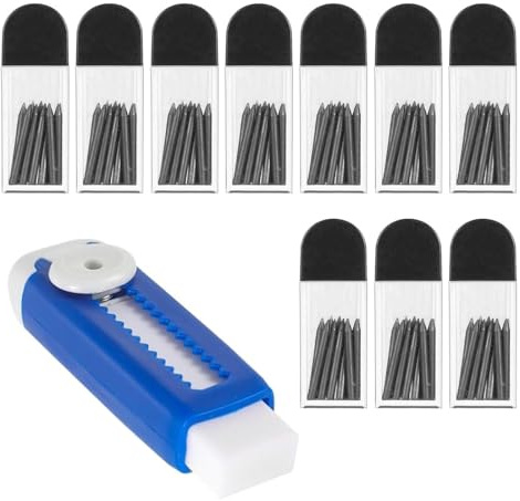 WUSJCOF 100 Pezzi Mine di Ricambio 2B per Compasso e 2 Gommini per Disegni Matematici (Diametro 2 mm, Lunghezza 2 cm) (Senza Scala Circolare)