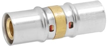 Confezione 10 Pezzi Niples Raccordo Dritto Doppio a Pressare per Tubo Multistrato Acqua Ø16mm Ø20mm Ottone per impianti idraulici (Ø16mm)