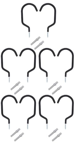 PERSELOSO 10pcs Heavy Duty Metal Bicycle Wall Hooks for Garage, Cycling Bike Hanger with Pedal Mount, Wall Mount Hooks for Road Bike Storage and Organization