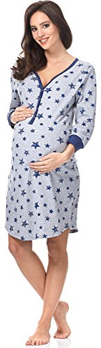 Italian Fashion Camicia da Notte Parto Ospedale | Vestaglia Donna Ospedale | Camicia da Notte Parto | Pigiama Premaman con Bottoni | Vestiti Premaman S-XXL