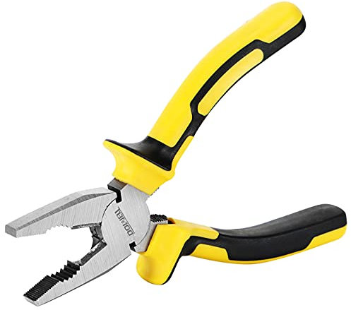 DOWELL 7 Inch Combination Pliers with Wire Cutter - Chrome Steel - Professional Handle