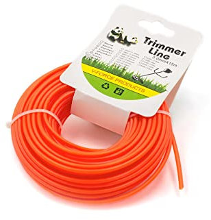 vhbw Universal Trimmer-Faden für Rasenmäher, Rasentrimmer - Ersatz-Faden Orange, 3 mm x 15 m, Rund