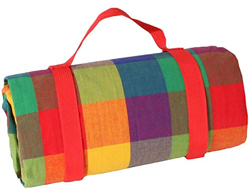 Les Jardins de la Comtesse - Mantel de Picnic Rectangular XL Multicolor - Algodón y Reverso Impermeable de Poliéster - 140 x 280 cm - 6/8 Personas - Manta/Alfombra de Picnic Plegable y Portátil