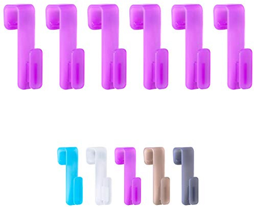 Wellgro 6 ganci per termosifoni, Made in Germany, ganci per asciugamano, ganci per termosifoni, colore viola