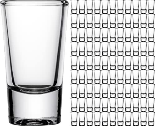 GIESSLE® 100 Stück Schnapsgläser, Wodka Gläser Schnapsglas Pinchen Pinnchen Stamper Shots aus Glas