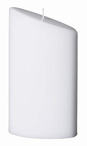 Formenkerzen, Kerzenrohling Ellipse abgeschrägt Weiß 16,5 x 9 x 5,5 cm, Kerze zum verzieren von Anlasskerzen, Taufkerzen, Hochzeitskerzen