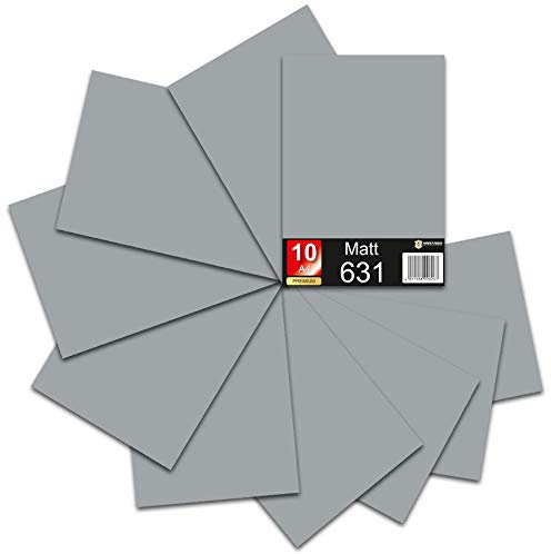 Din A4 Bogen 30x21cm 621/631 Plotterfolie Folie Vinyl Autofolie (074 Mittelgrau, 10er Set 631 Matt)