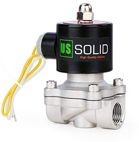 U.S. Solid 1/2 G 220V AC Edelstahl Magnetventil Direktgesteuert für Wasser Luft Gas Öl NC Stainless Steel Solenoid Valve