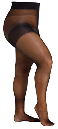 Camano Damen Strumpfhose 20 DEN Curvy große Größen reißfest seidenmatt extra breiter Komfortbund druckfrei 3D ringelfrei verstärkter Fuß