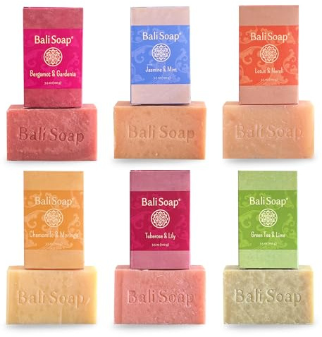 Bali Soap Feminine Collection Naturseife Geschenkset, 6er Pack à 100 g | Handgemacht, Duftend, Reinigt Sanft, Spendet Feuchtigkeit, Pflegt die Haut