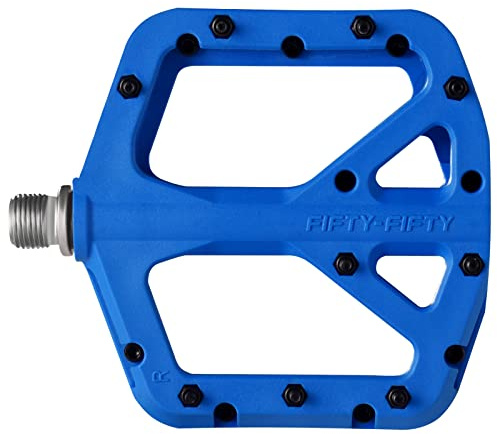 FIFTY-FIFTY Fahrradpedale, Nylon Composite MTB Pedale, rutschfest Mountainbike Pedale, 9/16 Zoll Flat Pedal MTB für All Mountain, Enduro, Downhill, E-Bike