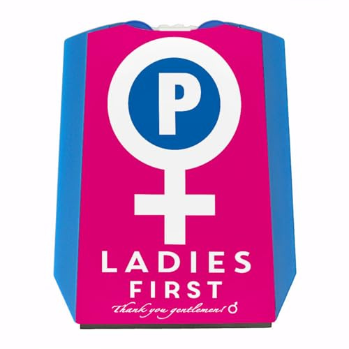 speecheese Venussymbol Ladies First Parkscheibe in Rosa-Weiß mit 2 Einkaufswagenchips Eiskratzer Wasserabstreifer und Einkaufswagen-Chips Ladies parken Auto Parkplatz Parkhaus