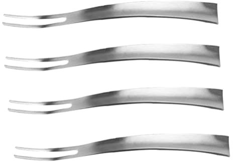 HEMOTON 4pcs Fruit Fork Snail Fork Mini Forks Cocktail Picks Dessert Appetizer Forks Small Dessert Forks Table Forks Cake Forks Snacks Stainless Steel Multipurpose Fork Spoon