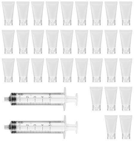 Yibaijia 32 tuben handcreme Tube zum befüllen abfüll Kosmetik Leere 30ml | Lipgloss Behälter Nachfüllbar Flaschen Set für Duschgel Lippenbalsam