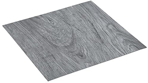 vidaXL 20x PVC Fliese Selbstklebend Vinylboden Bodenbelag Laminat Dielen Planken Vinyl-Fliesen Laminatboden Fußboden Wohnzimmer 1,86m² Hellgrau