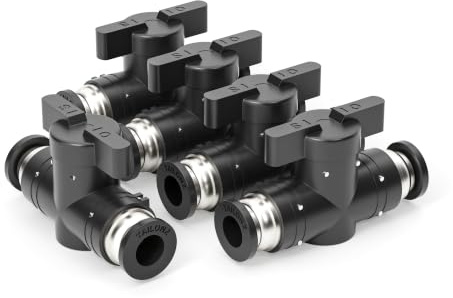 TAILONZ 8mm Kugelhahn mit Steckanschluss BVU (5St) | Ein-/Aus-Luftstromregelung, Push-in-Anschluss, kompaktes Design, für Pneumatiksysteme.