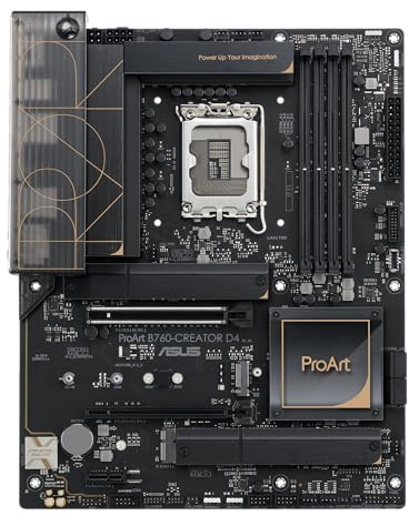 ASUS PROART B760-CREATOR D4 Mainboard Sockel Intel LGA1700 (ATX, PCIe 5.0, DDR4 Speicher, 3X M.2, USB 3.2 Gen2x2, für Content Creator)