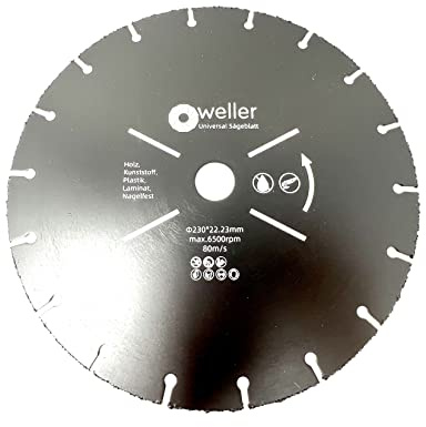 WELLERWERKZEUGE | Multi Sägeblatt Trennscheibe 230x22,23mm Winkelschleifer für Laminat Holz Kunststoff Nagelfest