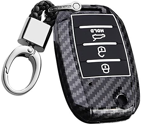 ontto Klapp Autoschlüssel Hülle Passt für Kia Rio QL Sportage Ceed Cerato Soul Picanto Sorento K2 K3 K4 K5 ABS Schutzhülle Schlüsselhülle Schlüsselanhänger Schlüsseletui Zubehör 3 Taste-Schwarz