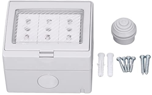 Presa a Muro Impermeabile IP55, Presa Elettrica Italiana a 3 Porte, 110-250V, Antipolvere, Ignifuga in ABS e PC per Esterni