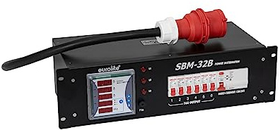 EUROLITE SBM-32B Stromverteiler | 32 A Stromverteiler mit Multimeter im 19 Gehäuse