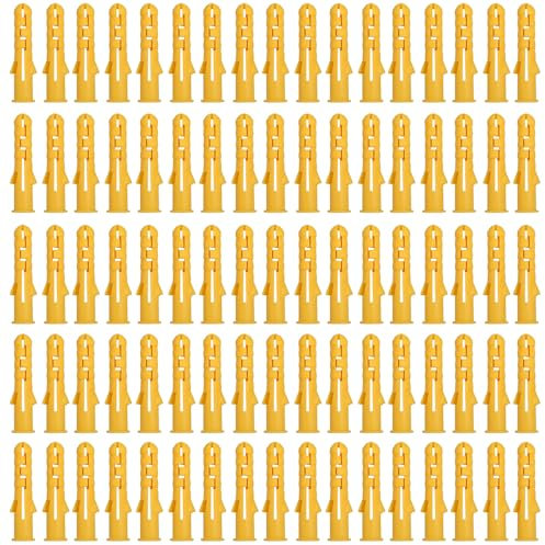 100 Stück Dübel M10 x 100 mm gelb Nylon Schraubdübel Befestigungen für Mauerwerk Ziegel Beton