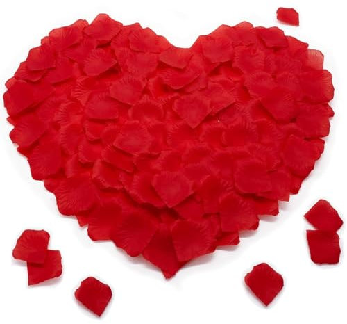 SHINTAYL Rose Petals for Bedroom - Fake Roses Petal Faux Flowers, Artificial Roses Petals for Marry me, Valentines, Proposal, Anniversary, Wedding Love Decorations Romantic Party (1200, red)