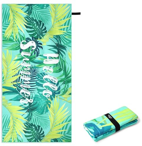 Pameil Serviette de Plage XXL,Serviette Microfibre 100x200cm, Serviettes de Plage Léger et séchage Rapide, Serviette Convient pour la Plage, Sport, Voyages,Sauna,Piscine