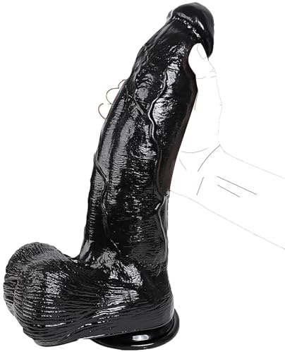 32 cm Gode XXL Réaliste Large avec 7 cm Gros Diamètre,Noir Godemichets | Gode Énorme avec Ventouse puissante, Sex toy Épais et Circonférentiel mains Libres pour Adultes Hommes et Femmes