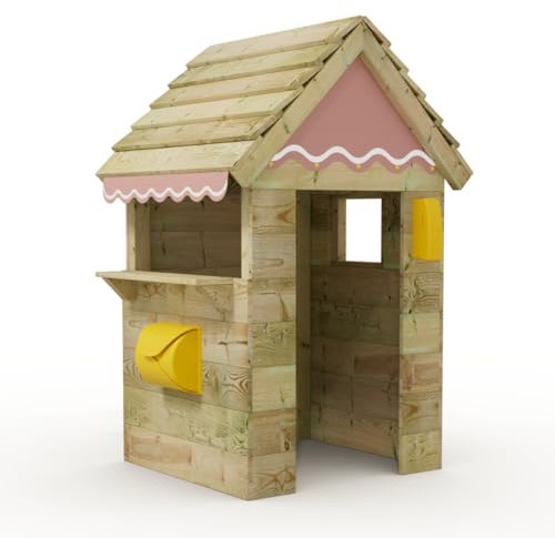 Wickey Maison de Jeu Cottage - Maison de Jeu en Bois pour Enfants, Maison de Jardin pour Enfants, extrême résistante aux intempéries - en Bois Massif imprégné sous Pression - Rose Pastel