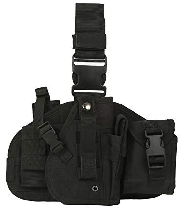 ANSNOW Waffenholster, Beinholster, Taktischer Oberschenkel-Pistole, Militär-Airsoft-Halter, Rechtshändig Verstellbar/Schwarz/L
