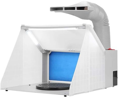 Cabine de pulvérisation portable pour aérographe avec ventilateur d'échappement et lumières LED – Idéal pour la peinture, les maquettes, les travaux manuels, les loisirs créatifs