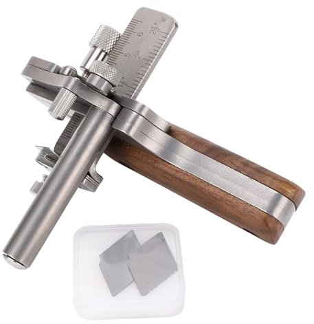 Cortador de correa de cuero Craftool, acero inoxidable 304, ajustable, 2 hojas, 10?60 mm, herramienta de corte manual de cuero con escala métrica, cortador de tiras de cuero, herramienta for cortar ti