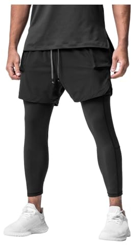 Pantalon de Compression Homme Sport,sous Vetement Thermique Homme Calecon Thermique Homme Collant Ski Homme Collant Cycliste Homme Collant Homme Froid Tenue de Sport pour Courir Collant Homme Blanc