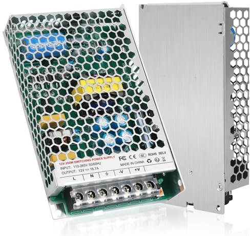 Transformateur 220V 12V LED 200W, alimentation 12v 200w 16.7A pour G4, GU5.3, MR11, MR16, Bande LED, convertisseur 220v 12v pour treuil Cric Voiture Moniteur LCD Caméra Sécurité CCTV Stéréo Voiture