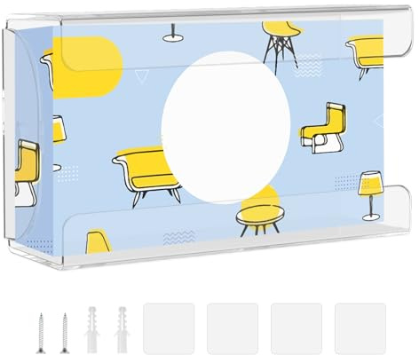 Ghshanog Glove Box Holde Wall Mount, Acrylic Glove Dispenser,Clear Wall Dispenser Mask Organizer Storage Rack for Medical, Latex, Nitrile, Exam, Disposable Gloves, Tissues Box Cover Holder