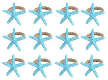 Set di 12 portatovaglioli a forma di stella marina, decorazione nautica per matrimoni, vacanze, feste, spiaggia