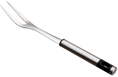 Toddmomy Edelstahl Grillgabel Und Grillspieß Für Bbq Und Outdoor Mittlere Länge Geschärfter Griff Hitzebeständig Vielseitiges Grillzubehör Für Fleisch Würstchen Und Gemüse