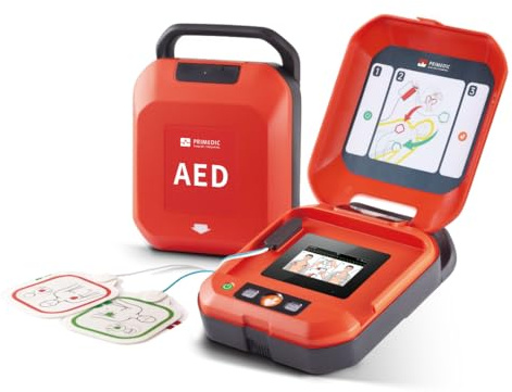 Feuerwehr-Set, Primedic HeartSave Y Erste Hilfe Defibrillator mit LCD Display & HLW-Feedback Sensor mit manueller Schockabgabe, Fachempfehlung nach DFV-FE-50-2025