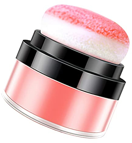 Hemobllo Rubor Polvo Suelto Con Borla Coral Rojo Compacto Maquillaje Mineral Natural Para Mujer Uso Diario